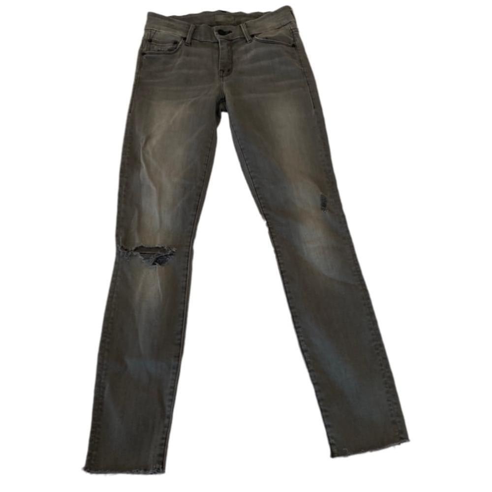 Mother The Looker Ankle Fray Gray Distressed Jeans Size 24 - Picture 2 of 8